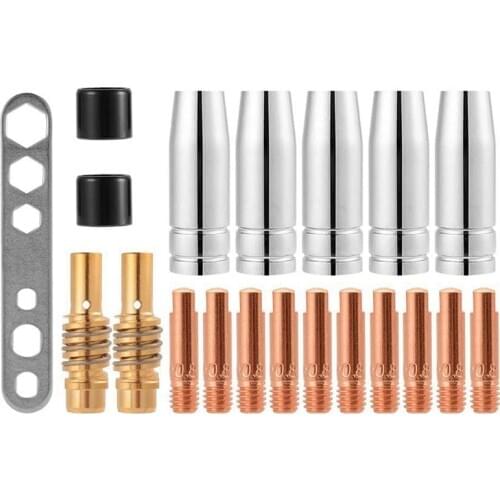20Pcs Nozzles Contact Tips Holders Mig Welder Consumable Accessory for 15Ak Mb15 Mig Co2 Welding Torch