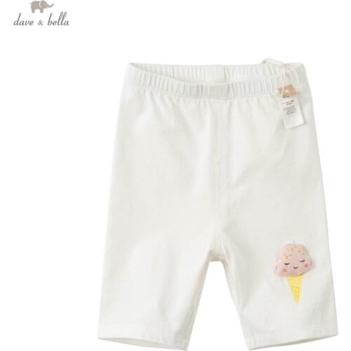 DBZ17872 dave bella summer baby girls fashion striped cartoon shorts children knee length kids pants infant toddler trousers