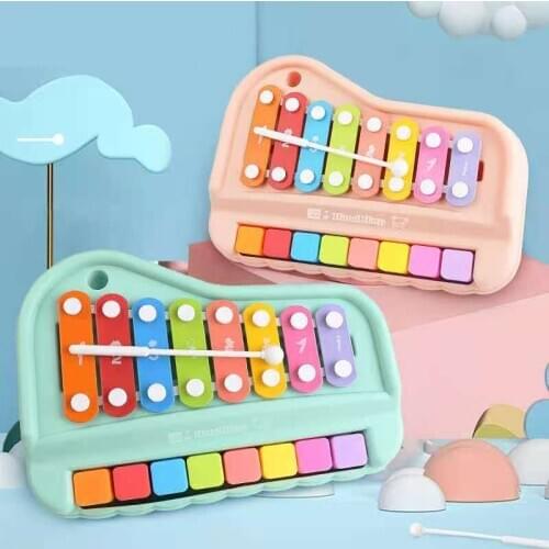 Kids Piano Xylophone 2 in 1 Toys Colorful Musical Instruments Toy Childrens Educational 8-Scales Keyboard Instrument Piano Gift