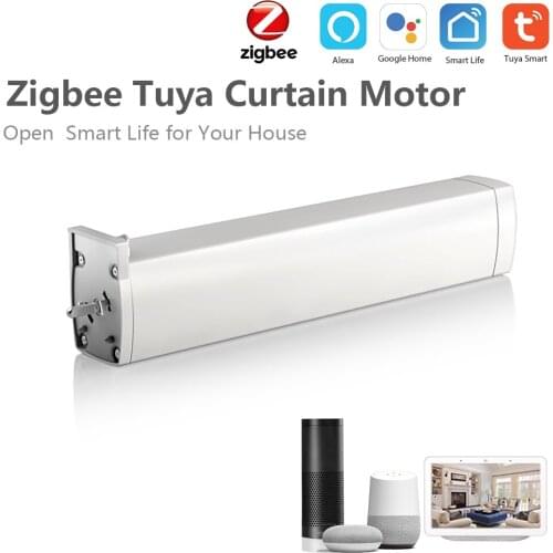 Tuya Smart Zigbee Electric Curtain Motor Auto Motorized Curtain Status Track Timing APP Remote Control For Alexa Google Home