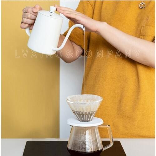 Drip Kettle 600ml Coffee Tea Pot 304 Stainless Steel Gooseneck Drip Kettle Swan Neck Thin Mouth