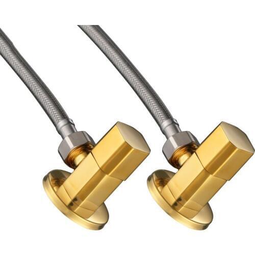 Gold brass angle valve bathroom toilet kitchen Water stop valve cold hot water High quality valve Faucet installation accessorie