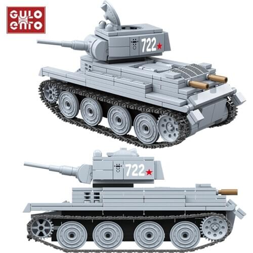 Military BT-7 Light Tank Building Blocks Russia Soviet Tanks Bricks WW2 Army Police Soldier Weapon City Children Kids Toys Gifts