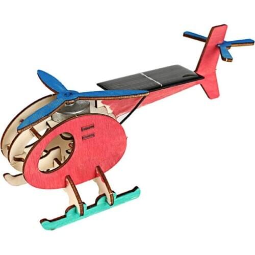 Mini Solar Plane Assembled Toy Kids Educational Science Experiment DIY Gift