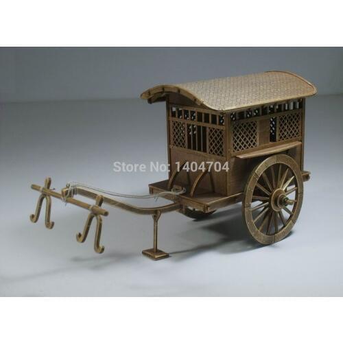 NIDALE Model Chinese ancient nobility horse-drawn Qin & Han Dynasties Double Horses gharry Model assembly model