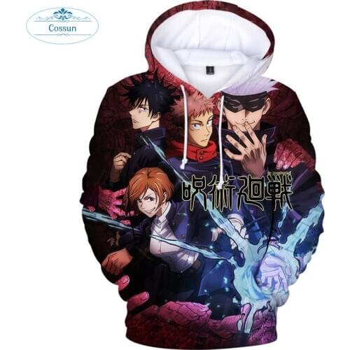 COSSUN Anime Jujutsu Kaisen Itadori Yuji Megumi Gojo Satoru Cosplay Fashion Hoodie Pullover Harajuku Hooded Sweatershirt Unisex