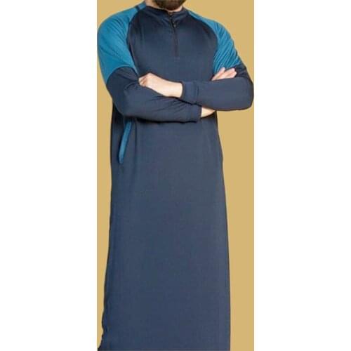Muslim Men Robe 2021 Summer High-end Fashion Middle Eastern European And American Ramadan Mid-length