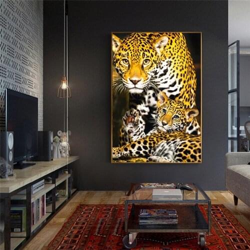 New hot 5D DIY Diamond Painting Embroidery Two Leopard Animals Square Rhinestone Diamond Cross Stitch Kit Mosaic Home Decoration