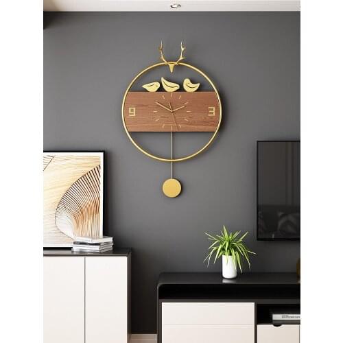 Wrought Metal Iron Wall Clock Large Modern Design Watch Swingable Pendulum Home Decor Kitchen Room Horloge Free Shipping