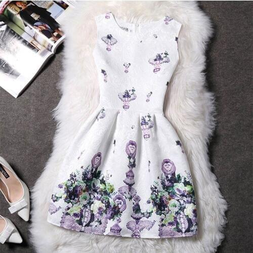 New Dress Lady Women Cotton O-Neck Short Mini Dress Prom Evening Party Dresses Dress Butterfly Fashion
