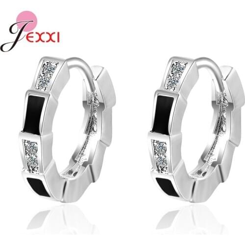 New Fashion Christmas Jewelry Gift 925 Sterling Silver Cubic Zirconia Fashion Jewelry Hoop Earrings For Women Girls