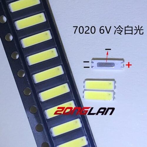 Original JUFEI LED 7020 light-emitting Light Beads High Power1W 6V 90LM Cool white For LED LCD TV Backlight new 3000PCS