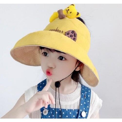 Spring Summer Childer Bucket Caps Cartoon Kids Boy Girl Sun Hat Adjustable Outdoor Infant Toddler Beach Visor Hat
