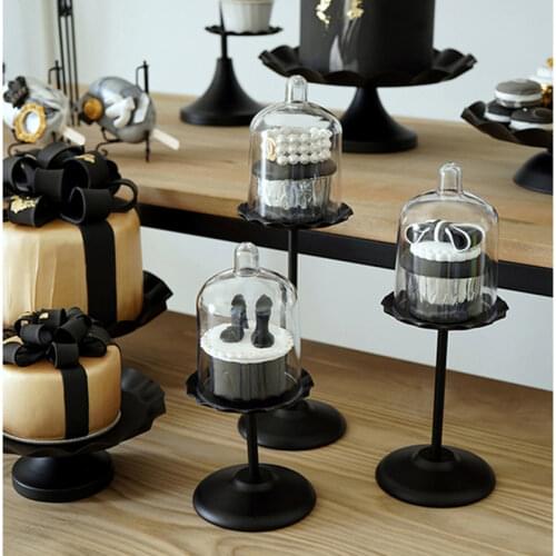 Black Cake Stand Cupcake Tray Wave Edge Cake Tools Home Decor Dessert Table Party Supplies Birthday Party Wedding Decoration