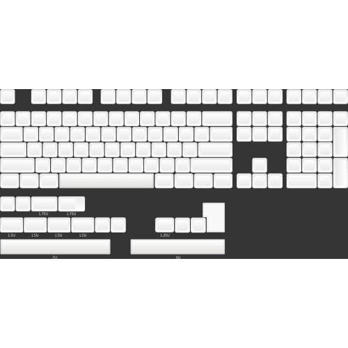 NP PBT Blank White Keycaps 124keys/Set For Customized MX Mechanical Keyboard