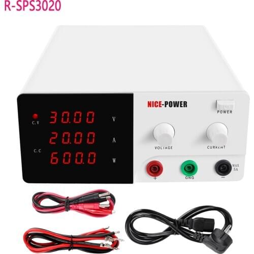 R-SPS3020 Mini Adjustable DC Power Supply 30V20A 4Digit Display Switch Regulator Laboratory Power Supply For Phone Laptop Repair