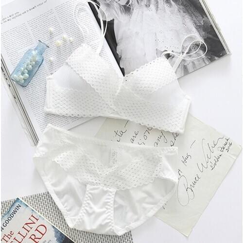 Sexy Backless Bra Panty Set Lace Front Closure Seamless Push Up Underwear Briefs Women Wireless Lingerie Sets