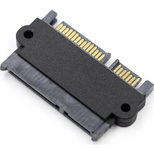 SFF-8482 SAS 22 Pin to 7+15 Pin SATA Male HDD Hard Drive Adapter 90 Degree Angle