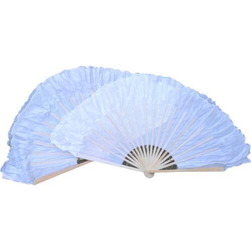 High Quality 100% Silk Belly Dance Short Fans 1Pair Left+Right hand White Color Belly Dancing Silk Short Fans Can Be Customized