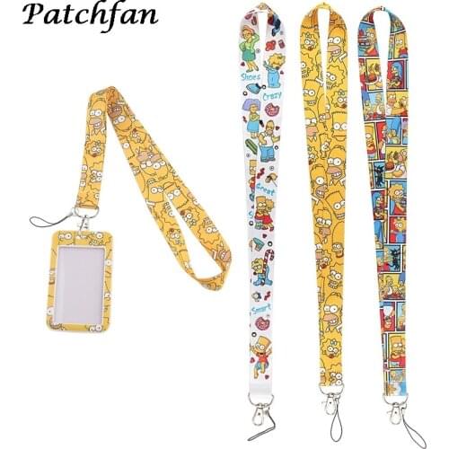 AD257 Patchfan Funny Cartoon Lanyard Keychain keys Badge ID Mobile Phone Rope Kids Gifts Lanyard With Pvc Diy Card Cover