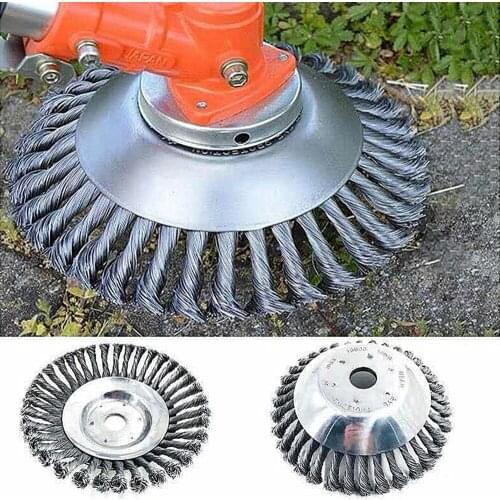 Steel Wire Grass Trimmer Head Garden Rounded Edge Weed Trimmer Eater Head Wheel Grass Brush Removal Grass Plate for Lawnmower