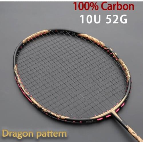 Ultralight 10U 52G 100% Carbon Fiber Badminton Rackets Strung Professional Racquet 22-30LBS G4 Trainning Racket Bags Adult