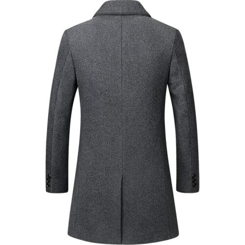 Thick Overcoat Mens Coat Warm Wool Men Fashion Woollen Male Business Casual Autumn Winter Coat Blends Brand Clothing