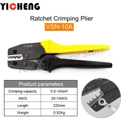 Labor-saving crimping pliers, ratcheting cold crimping pliers, bare terminal (medium-sized) fast terminal pliers