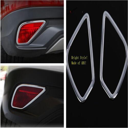 Yimaautotrims Rear Fog Lights Lamp Frame Cover Trim 2 Pcs Fit For Mitsubishi Eclipse Cross 2018 - 2021 Exterior Chromium Styling