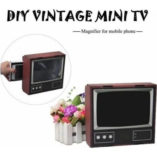1PC Mini TV Mobile Phone Screen Magnifier Holder 3D Video Amplifier Magnifier Eye Protection Retro TV HD Enclosed Design