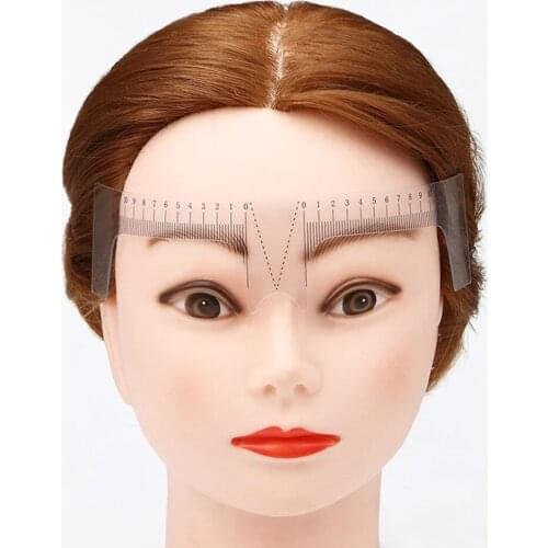 1PC Reusable Semi Permanent Eyebrow Ruler Eye Brow Measure Tool Eyebrow Guide Ruler Microblading Calliper Stencil Makeup