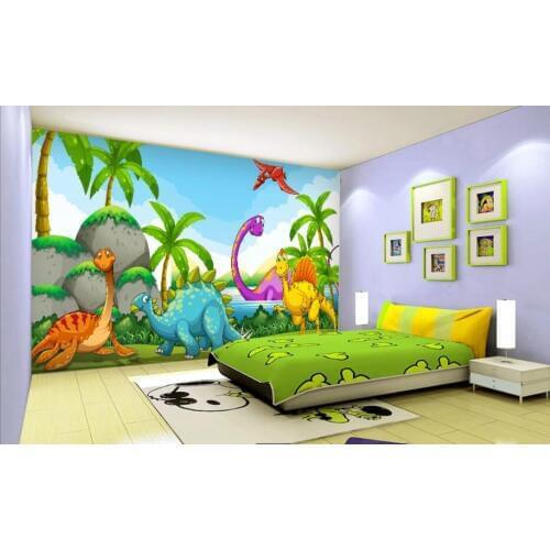 Custom photo 3d wall paper for living room Cartoon Dinosaur World Childrens Room decor 3d wall murals wallpaper for walls 3 d