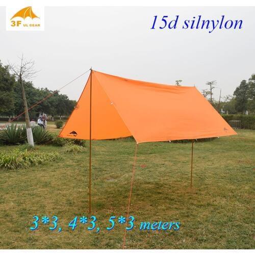 3F gear 3*3 / 4*3 / 5*3 meter 15D silnylon outdoor tarp shelter high quality beach awning tent