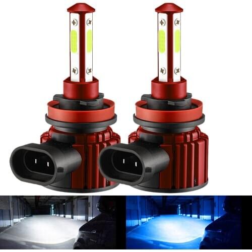 4 Side Lumens H7 H8 H11 LED Lamp Car Headlight Bulbs HB3 9005 HB4 9006 3D LED 360 Degree 6000K White 8000K Blue Fog Lights 12V