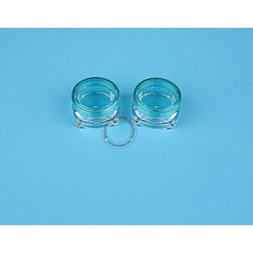 500pcs/lot Whlesale 3g Plastic Facial Cream Jar Small Test Sample Vial Square Cosmetic Bottle PS Mini Cap Eyeshadow Pot