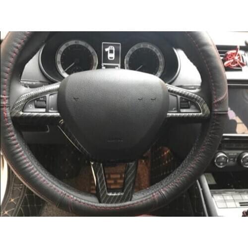 ABS Chrome For Skoda Octavia 2016 2017 2018 Car Steering wheel Button frame Cover Trim Car Styling Auto Accessories