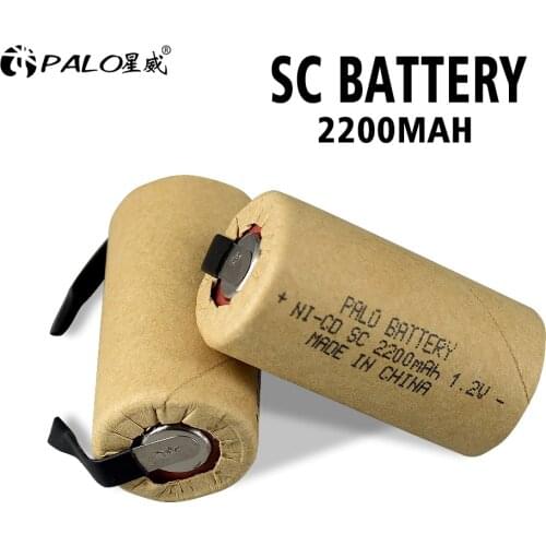 PALO SC Battery Rechargeable 2200mAh 1.2V Ni-Cd C Cell Battery for Electric Drill Screwdriver Power Tools battery