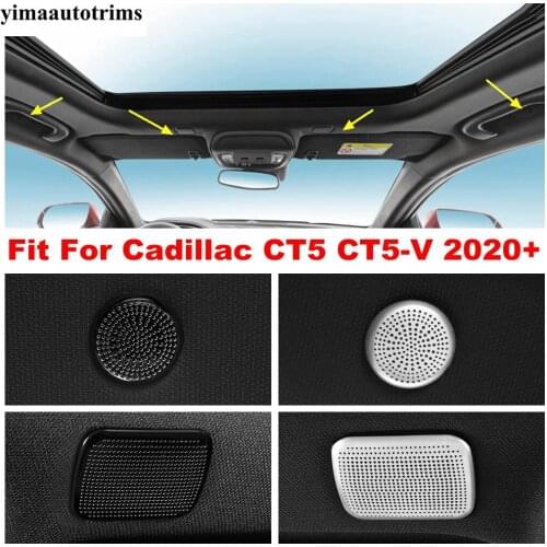 Accessories Front Column Roof Horn Speaker Sequins Cover Trim Decor Stainless Steel Interior For Cadillac CT5 CT5-V 2020 2021
