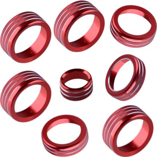 DWCX 8pcs Car AC Radio Switch Release Mirror 4WD Control Knob Ring Trim Cover Fit for Ford F150 2014 2013