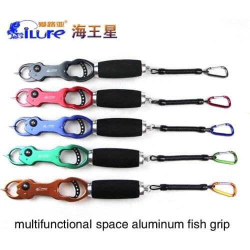 Ilure Free shipping Fish gripper with cloth bag space aluminum material 26cm*4.3cm*126g
