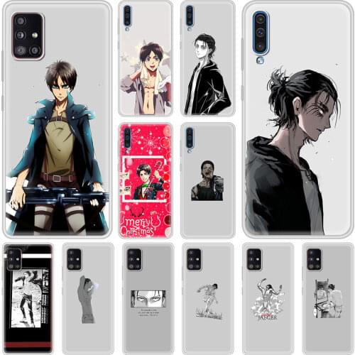 Phone Case For Samsung Galaxy A51 A71 A50 A21s A31 A10 A20e A41 A70 A30 A11 A40 Matte Cover Eren Jaeger Attack on Titan Anime