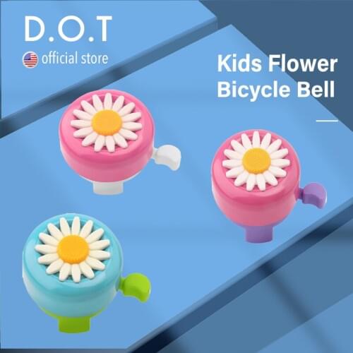 D.O.T Kids Bicycle Bell Cycling Accessories Childrens Flower Bicycle Horn Girls Child DoorBell Boys Cycle Ring Alarm