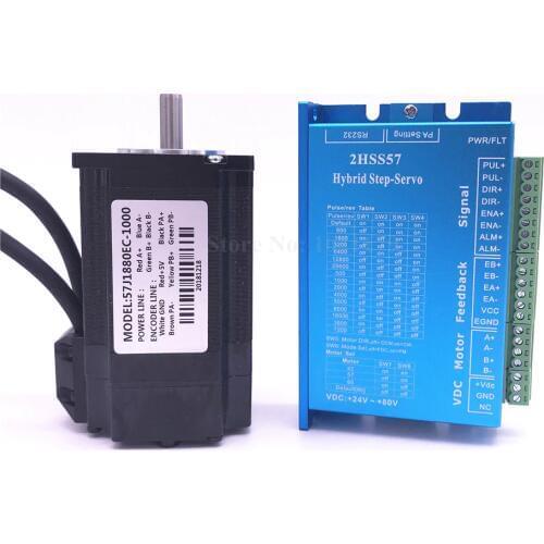 57J1880EC-1000+2HSS57 Closed-loop step combined packages 2.0N.m Nema 23 Hybird closed loop 2-phase stepper motor driver