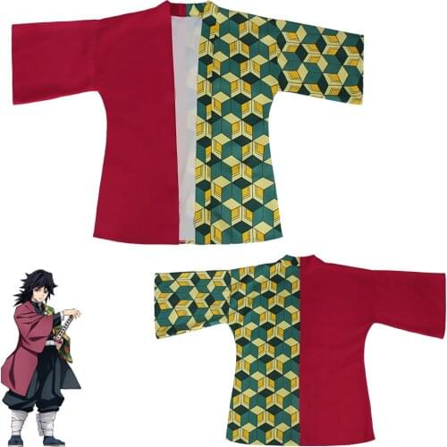 Anime Demon Slayer Cosplay Tomioka Giyuu / Kamado Nezuko / Himejima Kyoumei Kimono Costumes Men Women Kids Cloak Tops C23M157