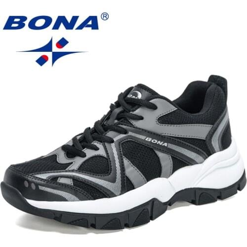 BONA 2021 New Designers Classics Sneakers Breathable Men Casual Running Shoes Man Jogging Walking Trainning Footwear Mansculino