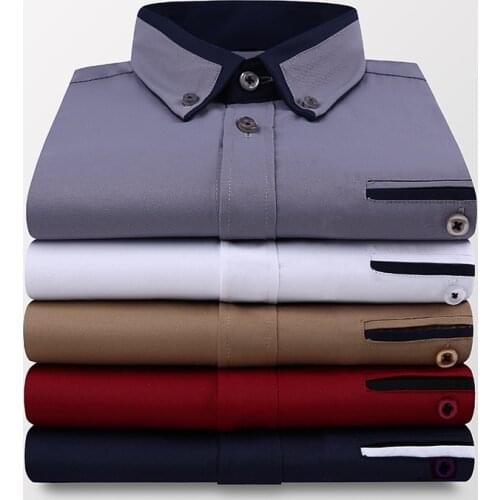 BROWON Plus Size 5XL Summer Business Shirt Men Short Sleeves Button Up Shirt Turn-down Collar Casual Shirts Mens Clothing