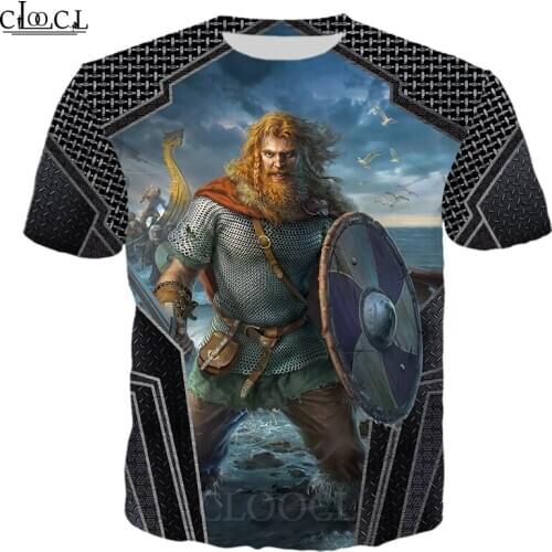 CLOOCL Viking Warrior 3D Printed Mens T Shirt Harajuku Summer Short Sleeve Street Casual Unisex T-shirt Tops Drop Shipping