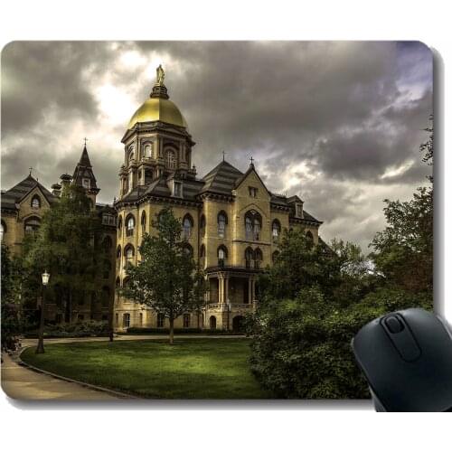 Mouse Pad Non-Skid Natural Rubber Rectangle Mouse Pads,Artificial University of Notre Dame Rubber Mousepad Stitched Border