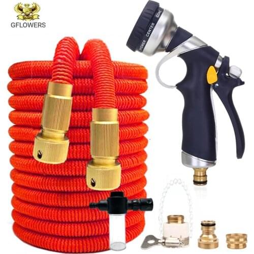 New TelescopicHose8 Function Zinc Alloy Garden Water Sprayers For Watering Lawn Spray Water Nozzle Car Washing Cleaning Sprinkle