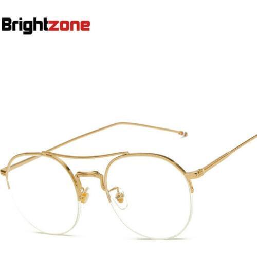 Brightzone Fashion Vintage Half Frame Glasses Frame Men Women Myopia Eyeglasses Spectacle Frame Optical Computer Goggles oculos
